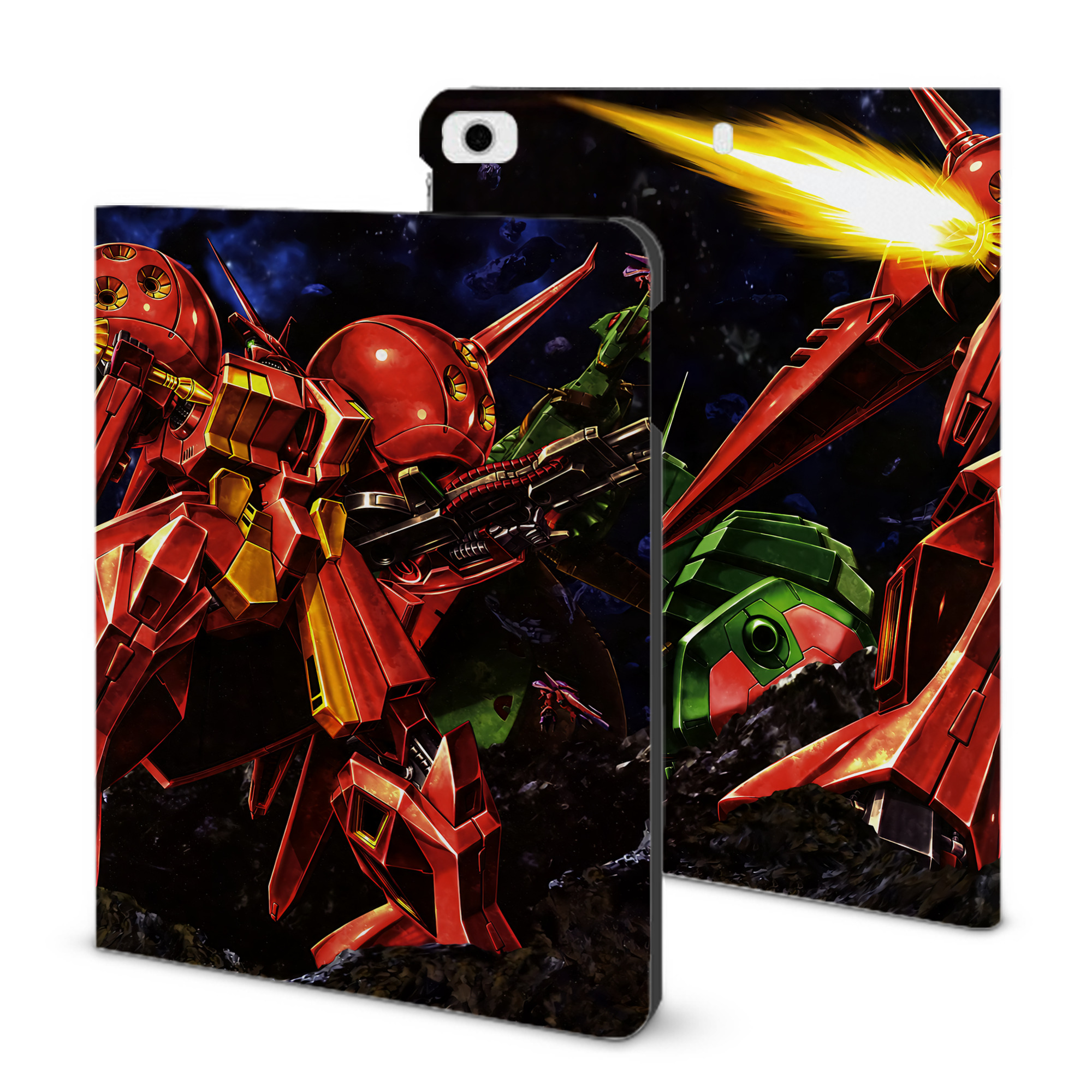 （画像用） 機動戦士ガンダム Mobile Suit Gundam IPad ケース ブック型 PUレザー TPU 耐衝撃 軽量 薄型 ペン収納なし 全面保護 IPad 各モデル対応